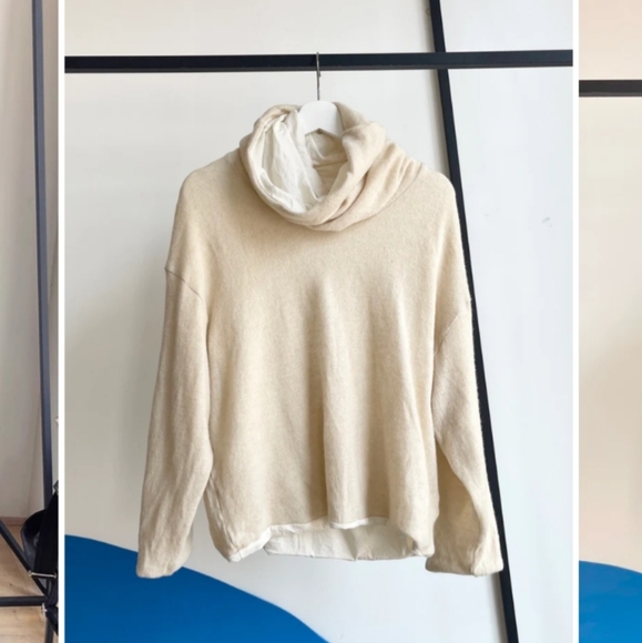 made in France Elsa Esturgie Parisian turtleneck sweater in ecru - Picture 4 of 4